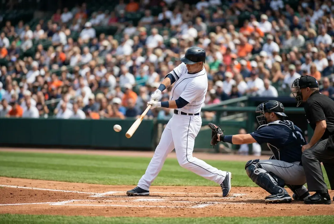 MLB-Spieler beim Schlag mit eingeblendeten Player-Props-Statistiken